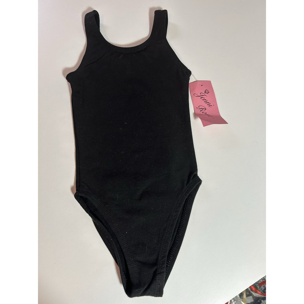 Jenni Rose Girls Size 4-6 Black Dance Leotard Thin Straps